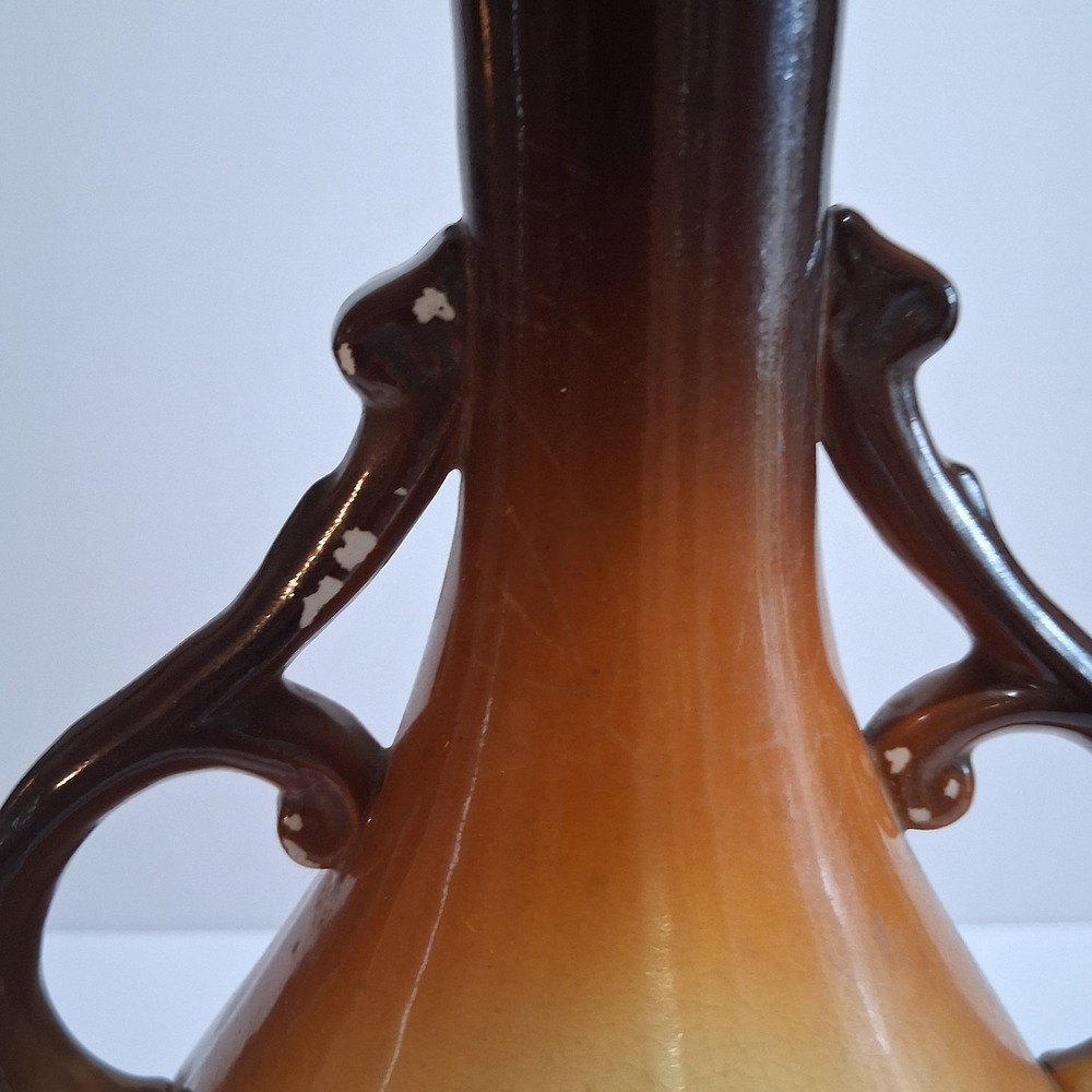 Antique USONA Goodwin Pottery Art‎ Double Handled Victorian Portrait Vase - Picture 6 of 9
